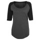 тениска,дамски,тениски,build,your,brand,3,4,contrast,raglan,3,4,sleeve,t,shirt,charcoal,black,(grey)