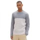 блуза,мъжки,пуловери,tom,tailor,1039672,nep,structured,knit,crew,neck,sweater,white,grey