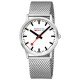 часовник,часовници,mondaine,simply,elegant,40,mm,woman,watch,silver,(white,stainless,steel,mesh)