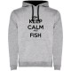суичър,мъжки,пуловери,kruskis,keep,calm,and,fish,two,colour,hoodie,heather,grey,black,(grey)