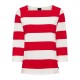 тениска,дамски,тениски,sea,ranch,piper,u,neck,3,4,sleeve,t,shirt,sr,red,pearl,(red)