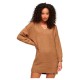 пуловер,дамски,поли,и,рокли,superdry,v,jumper,long,sleeve,short,dress,brown