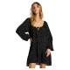 рокля,дамски,поли,и,рокли,billabong,lucky,you,long,sleeve,short,dress,black