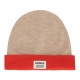 шапка,всички,шапки,ecoalf,thinalf,beanie,taupe,melange,vibrant,red,(beige)