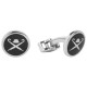 бижутерия,hackett,brolly,bowler,logo,cufflinks,silver,(black)