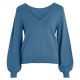 блуза,дамски,пуловери,дамски,плетени,дрехи,vila,ril,rev,sweater,blue,(coronet,blue,detail,dark,melange)
