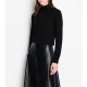 блуза,дамски,пуловери,дамски,плетени,дрехи,armani,exchange,6rym1k,yme3z,mock,neck,sweater,black
