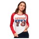 тениска,дамски,тениски,superdry,vintage,americana,long,sleeve,round,neck,t,shirt,red