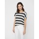 тениска,дамски,тениски,vero,moda,wide,stripe,short,sleeve,t,shirt,black,stripes,snow,white,(multicolor)