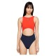 бански,костюм,дамски,бански,костюми,tommy,jeans,cut,out,one,piece,swimsuit,orange