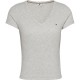 тениска,дамски,тениски,tommy,jeans,slim,essential,rib,short,sleeve,t,shirt,silver,grey,htr,(grey)