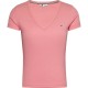 тениска,дамски,тениски,tommy,jeans,slim,essential,rib,short,sleeve,t,shirt,pink,(tickled,pink)