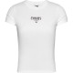 тениска,дамски,тениски,tommy,jeans,slim,essntl,logo,1,ext,short,sleeve,t,shirt,white,(white)