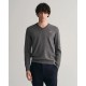 блуза,мъжки,пуловери,gant,superfine,lambswool,v,neck,sweater,charcoal,melange,(grey)