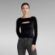тениска,дамски,тениски,g,star,cut,out,long,sleeve,t,shirt,black