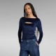 тениска,дамски,тениски,g,star,cut,out,long,sleeve,t,shirt,warm,sartho,(blue)