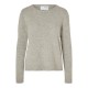 блуза,дамски,пуловери,дамски,плетени,дрехи,selected,manila,cashmere,sweater,light,grey,melange