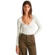 тениска,дамски,тениски,pepe,jeans,huala,long,sleeve,v,neck,t,shirt,beige,(mousse,white)