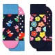 детски,чорапи,детски,чорапи,happy,socks,fox,&,flowers,kids,anti,slip,long,socks,2,pairs,navy,(multicolor)