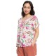 тениска,дамски,тениски,roxy,sweet,hibiscus,short,sleeve,v,neck,t,shirt,multicolor,(snow,white,happy,tropical)