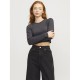 фланелка,с,дълъг,ръкав,дамски,топове,jack,&,jones,feline,rib,jjxx,long,sleeve,top,dark,grey,melange