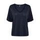 тениска,дамски,тениски,pieces,billo,oversized,short,sleeve,v,neck,t,shirt,sky,captain,detail,gold,lurex,(blue)
