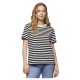 тениска,дамски,тениски,pieces,ria,short,sleeve,t,shirt,black,stripes,bright,white,(multicolor)
