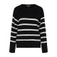 блуза,дамски,пуловери,дамски,плетени,дрехи,pieces,sia,sweater,black,stripes,white,(multicolor)