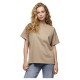 тениска,дамски,тениски,pieces,skylar,oversized,short,sleeve,t,shirt,silver,mink,(brown)