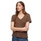 тениска,дамски,тениски,superdry,studios,slub,embroidered,short,sleeve,v,neck,t,shirt,pinecone,brown,(brown)