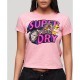 тениска,дамски,тениски,superdry,neon,motor,graphic,fitted,short,sleeve,t,shirt,pink