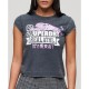 тениска,дамски,тениски,superdry,varsity,burnout,cap,short,sleeve,t,shirt,grey,(eclipse,navy)