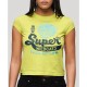 тениска,дамски,тениски,superdry,varsity,burnout,cap,short,sleeve,t,shirt,yellow
