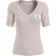 тениска,дамски,тениски,calvin,klein,jeans,woven,label,rib,short,sleeve,t,shirt,beige