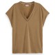 тениска,дамски,тениски,scotch,&,soda,ladder,detail,loose,fit,short,sleeve,v,neck,t,shirt,brown,(light,army)