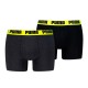 боксерки,мъжко,бельо,puma,everyday,basic,boxers,2,units,dark,grey,melange,yellow,(multicolor)