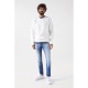 блуза,мъжки,пуловери,salsa,jeans,french,terry,with,peach,touc,sweater,white