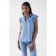 дънки,дамски,блузи,дамски,ризи,salsa,jeans,ruffle,sleeve,light,short,sleeve,blouse,blue