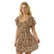 рокля,дамски,поли,и,рокли,rip,curl,sea,of,dreams,short,sleeve,short,dress,brown