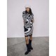 рокля,дамски,поли,и,рокли,object,ray,long,sleeve,dress,black,pattern,sandshell,zebra,(white,black)