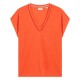 тениска,дамски,тениски,scotch,&,soda,ladder,detail,loose,fit,short,sleeve,v,neck,t,shirt,orange,(candy,red)