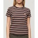 тениска,дамски,тениски,superdry,essential,logo,short,sleeve,t,shirt,bison,black,stripe,(brown)