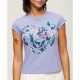 тениска,дамски,тениски,superdry,floral,scripted,short,sleeve,t,shirt,violet,marl,(purple)