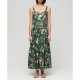 рокля,дамски,поли,и,рокли,superdry,woven,tiered,sleeveless,long,dress,multicolor,(blossom,birds,green)