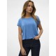 тениска,дамски,тениски,vero,moda,ava,plain,short,sleeve,t,shirt,blue,jasper,(blue)