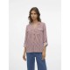 риза,с,дълъг,ръкав,дамски,блузи,дамски,ризи,vero,moda,bumpy,new,long,sleeve,shirt,fired,brick,stripes,snow,white,(red)