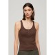 тениска,дамски,тениски,superdry,essential,button,down,sleeveless,t,shirt,dark,chocolate,brown,marl,(brown)
