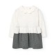 рокля,дамски,поли,и,рокли,boboli,knitwear,combined,long,sleeve,dress,white,grey,(off,white)
