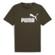 тениска,мъжки,тениски,puma,ess,logo,short,sleeve,t,shirt,dark,olive,(green)