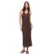 рокля,дамски,поли,и,рокли,superdry,crochet,halter,sleeveless,long,dress,brown